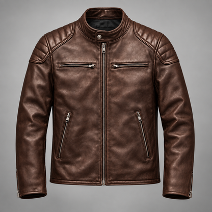 Caldren Moto Jacket in Bourbon - bourbon product