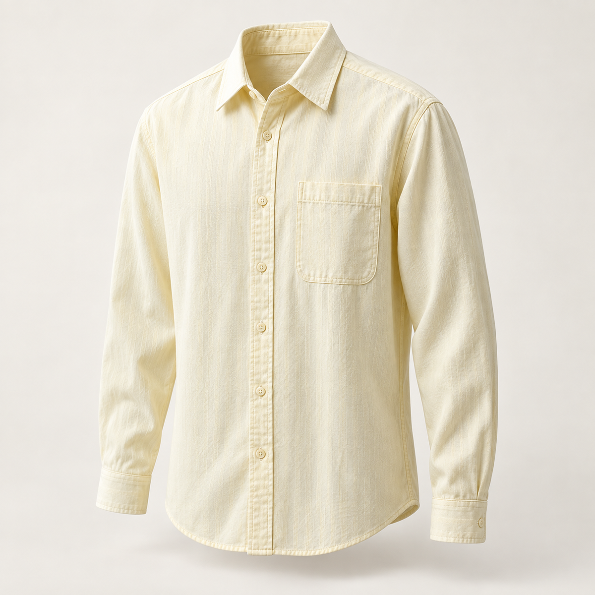 Tavaro Textured Shirt in Soft Yellow - soft yellow product